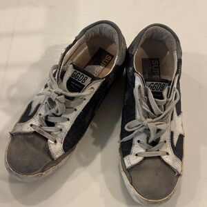 Golden Goose Distressed Grey Star Sneakers